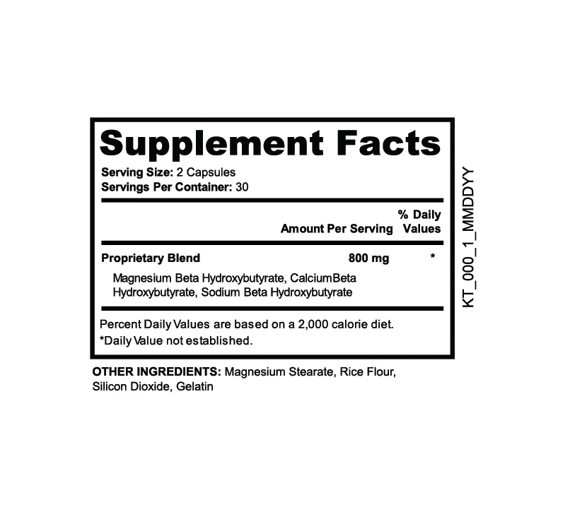 Supplement Facts for Keto Formula